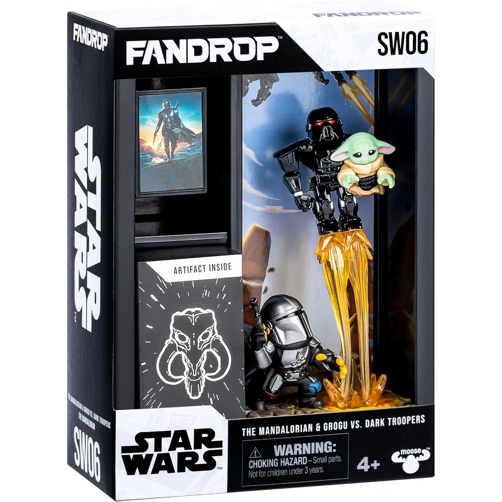 Star Wars FANDROP SW06 Mandalorian Grogu vs Dark Troopers Diorama New